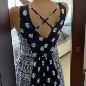 Alya casual cotton dress with crisscross back